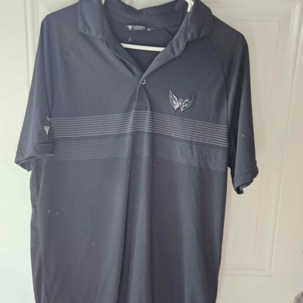 Levelwear Washington Capitals Mens  Medium Black Mason Copper Short‎ Sleeve Polo
